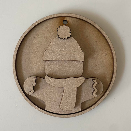 10cm Gingerbread Man Round Bauble