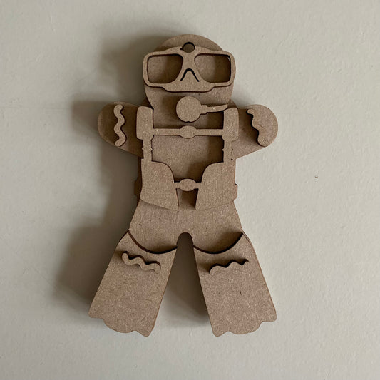 13cm Scuba Diver Gingerbread Character