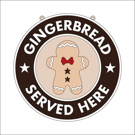 20cm Gingerbread Served Here Sign