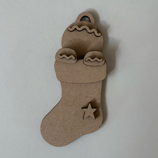 10cm Gingerbread Girl In Stocking Decoration