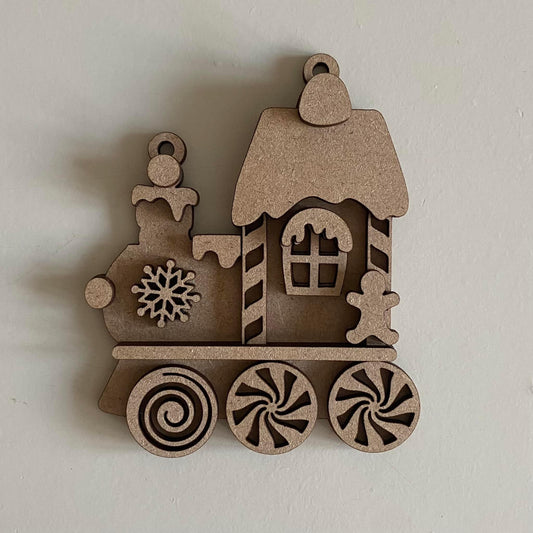 10.5cm Gingerbread Train Decoration