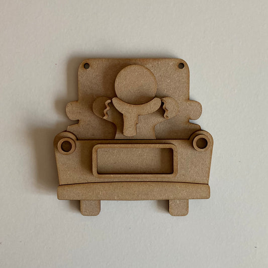 9cm Gingerbread Man In Truck Decoration