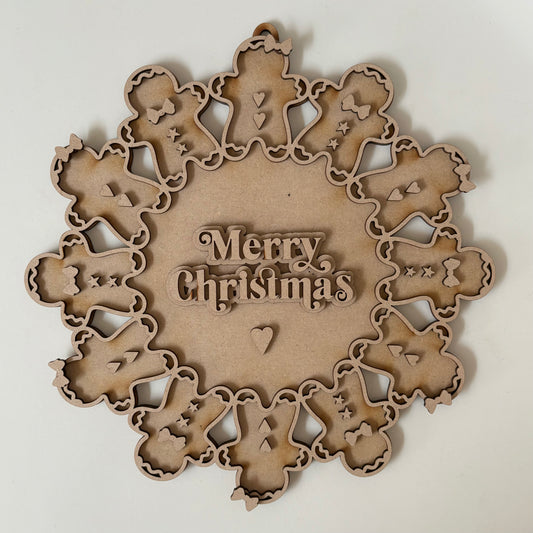 30cm Gingerbread Merry Christmas Wreath