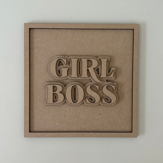 19cm Girl Boss Sign