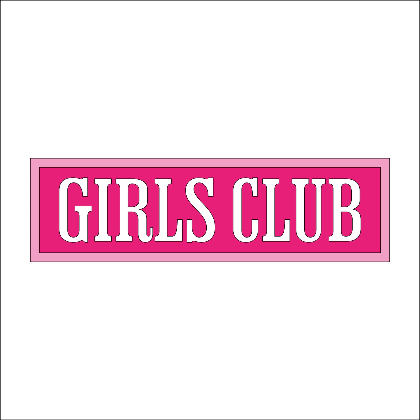 30cm Girls Club Rectangle Sign