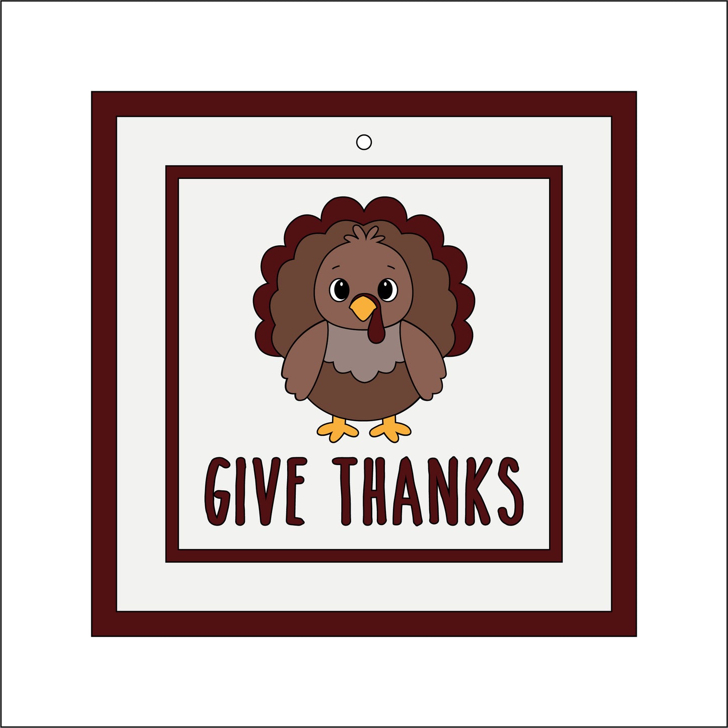 15cm Give Thanks Turkey Sign