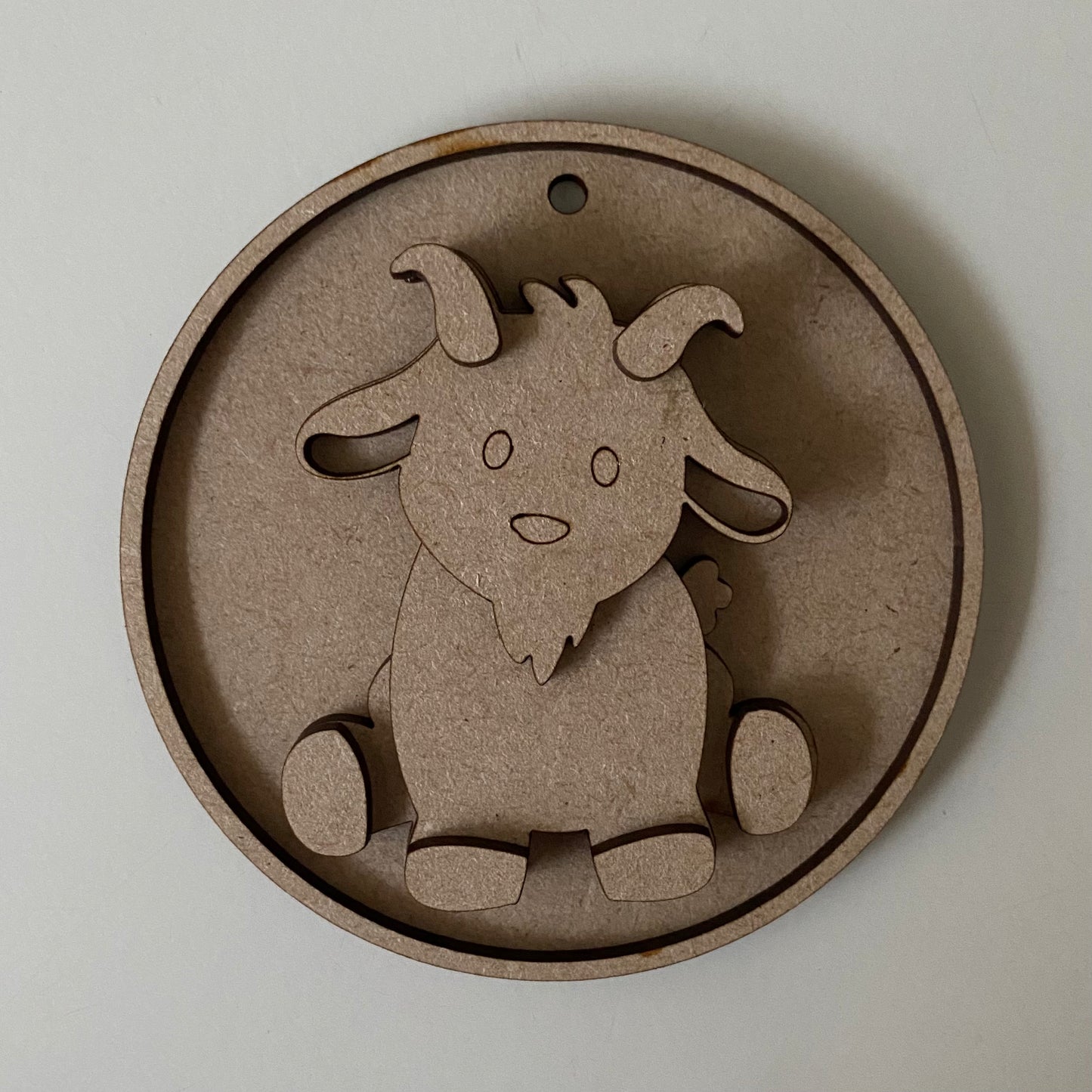 10cm Goat Round Bauble