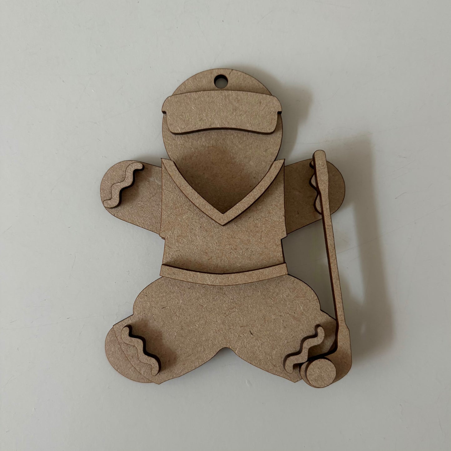 10cm Male Golfer Gingerbread Character