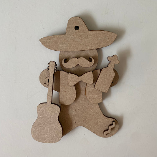 10cm Mexican With Tequila Gingerbread Character