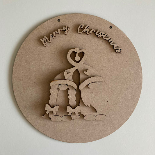 22cm Merry Christmas Gonk Couple Sign