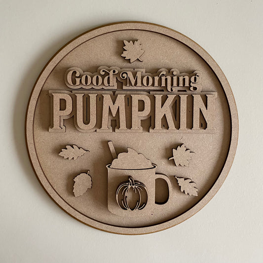 20cm Good Morning Pumpkin Sign