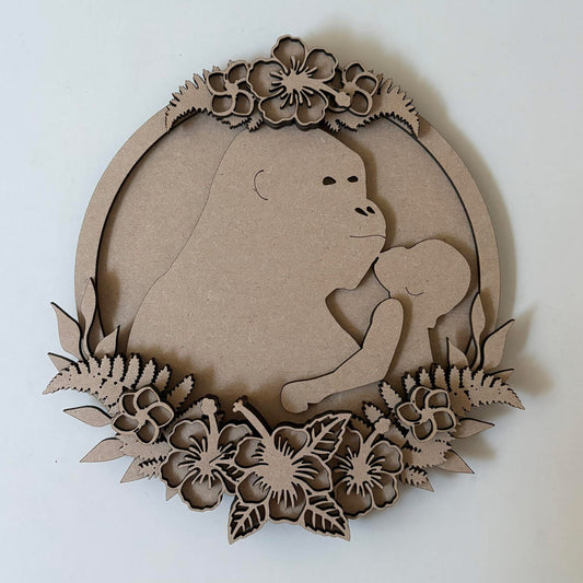 20cm Gorillas & Flowers Wreath