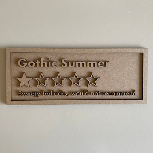 30cm Gothic Summer Rating Sign