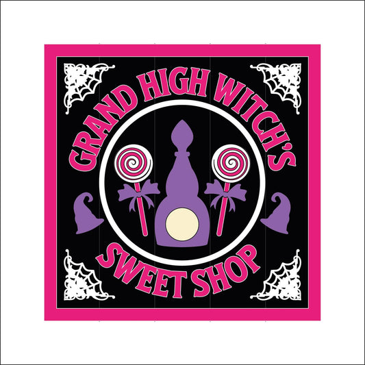 19cm Grand High Witch's Sweet Shop Sign