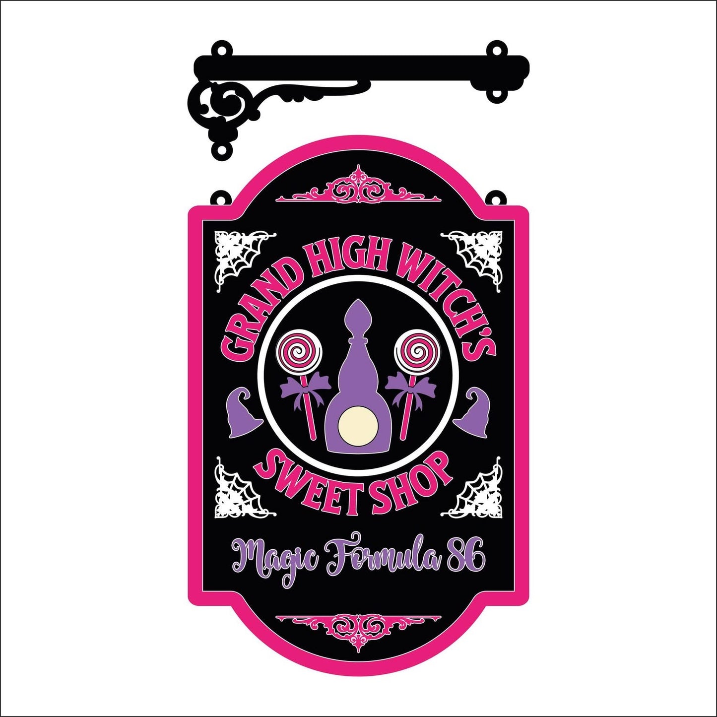 25cm Grand High Witch's Sweet Shop Hanging Sign