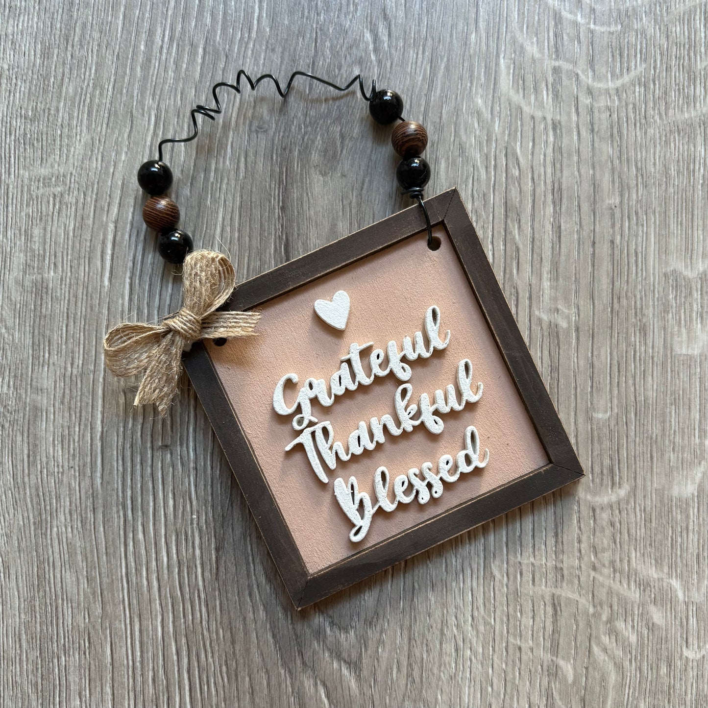 9cm Hand Painted Grateful Thankful Blessed Mini Frame