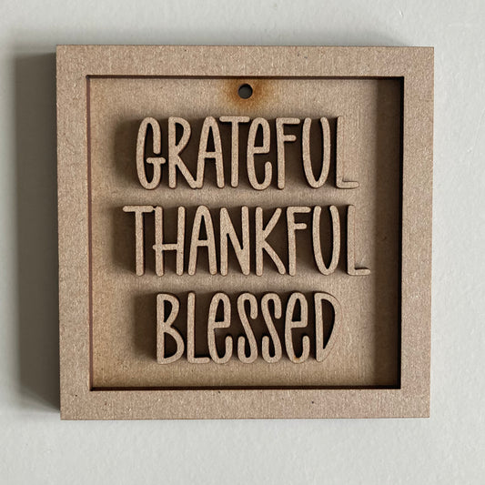9cm Grateful Thankful Blessed Mini Frame