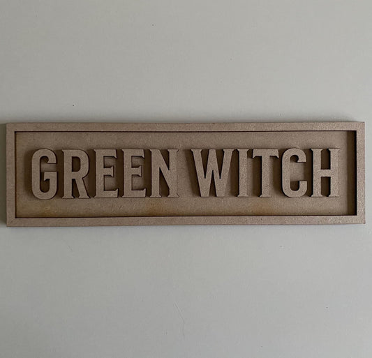 30cm Green Witch Sign