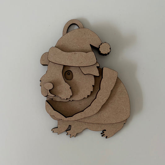 11cm Guinea Pig In Blanket Decoration