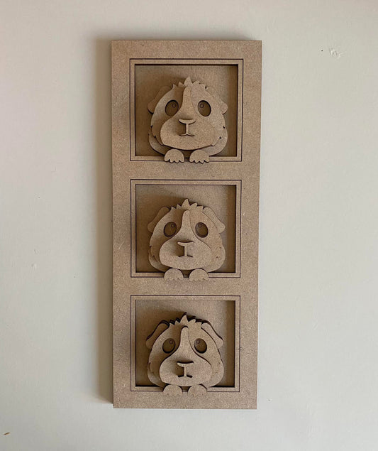 30cm Guinea Pig Triple Frame Sign