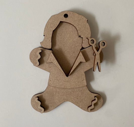 10cm Hairdresser Gingerbread Character