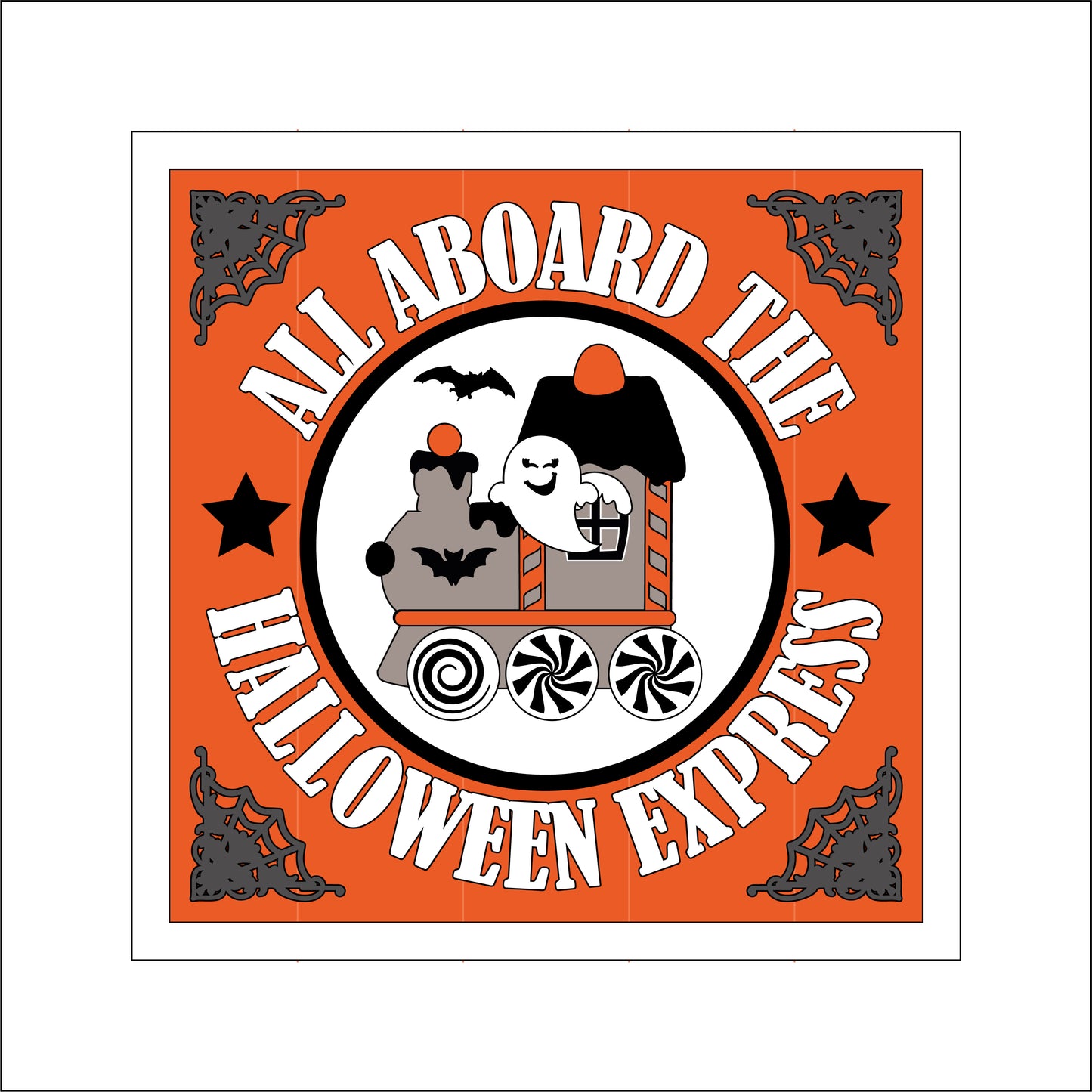 19cm All Aboard The Halloween Express Sign