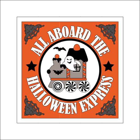 19cm All Aboard The Halloween Express Sign