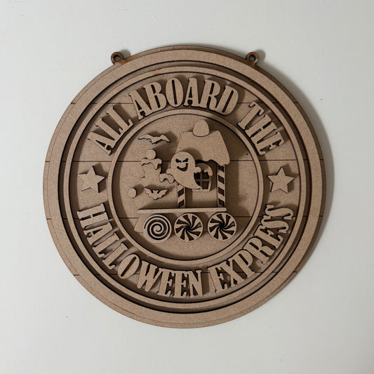20cm All Aboard The Halloween Express Sign