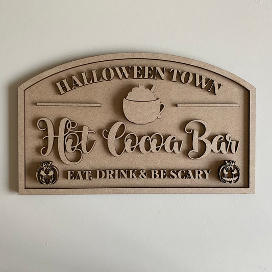 30cm Halloween Town Hot Cocoa Bar Sign