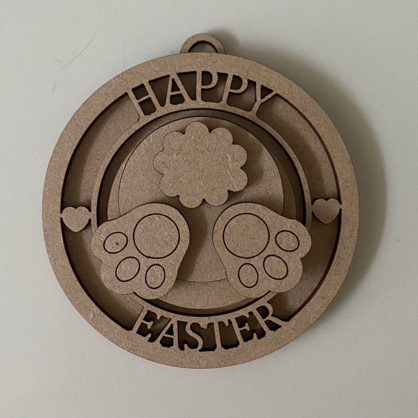 10cm Bunny Bottom Happy Easter Bauble