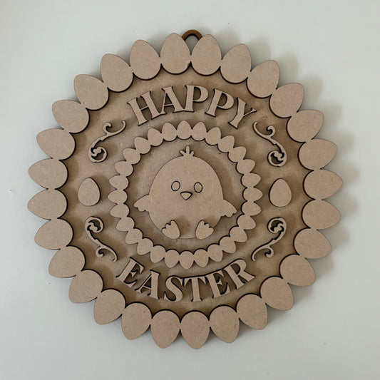 20cm Happy Easter Egg Border - Chick Sign