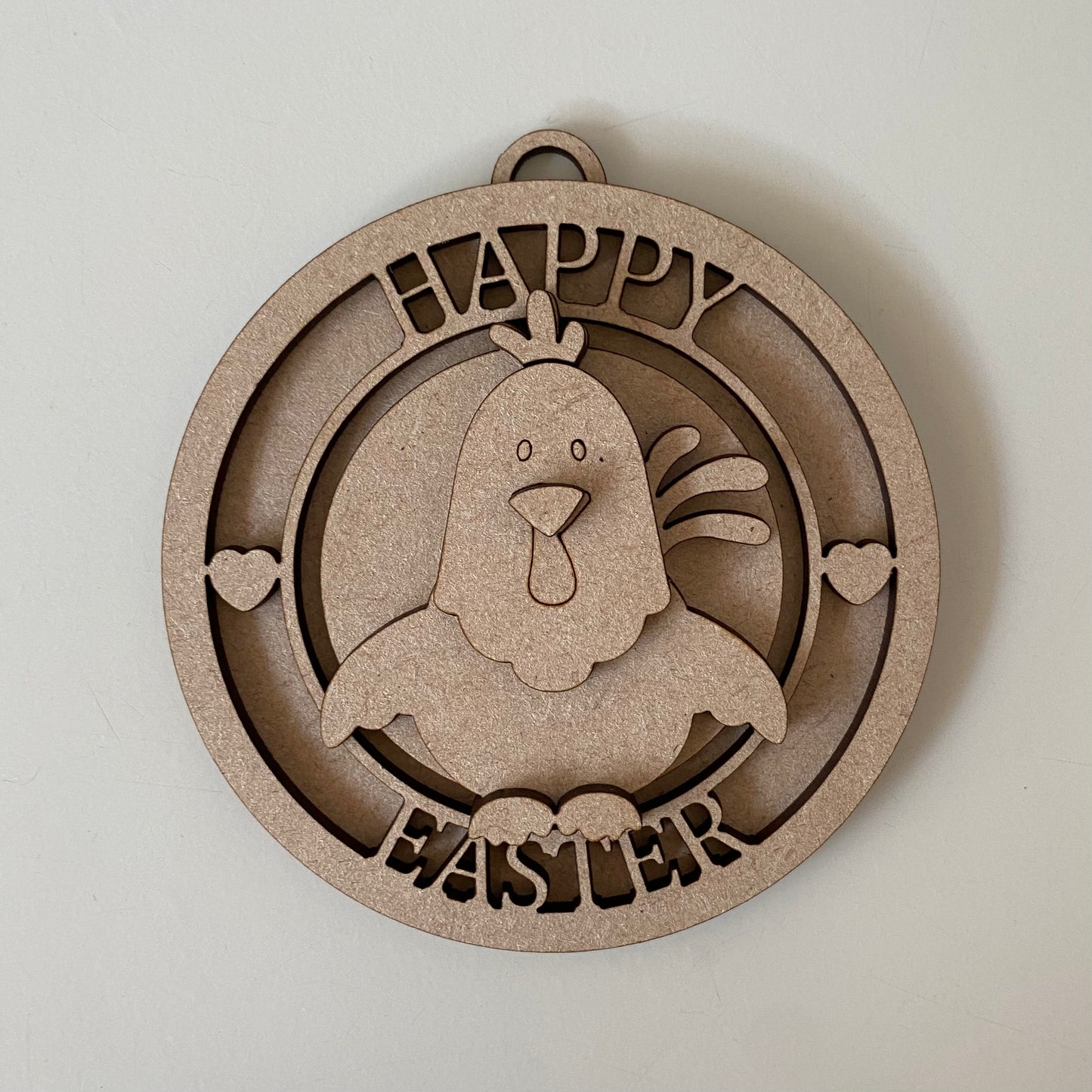 10cm Chicken Happy Easter Bauble