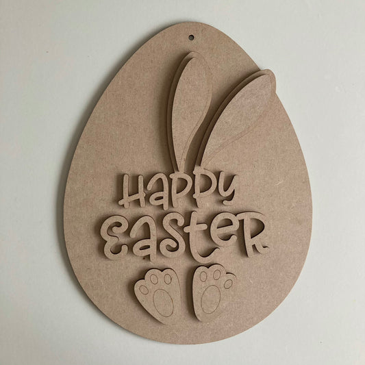 30cm Happy Easter Egg Shaped Sign