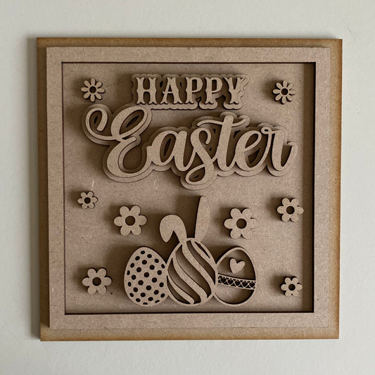 19cm Happy Easter Eggs Sign