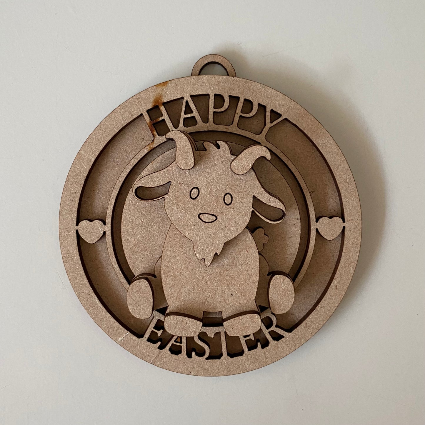 10cm Goat Happy Easter Bauble