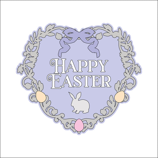 20cm Happy Easter Heart Sign