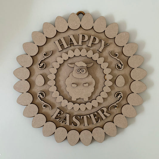 20cm Happy Easter Egg Border - Sheep Sign
