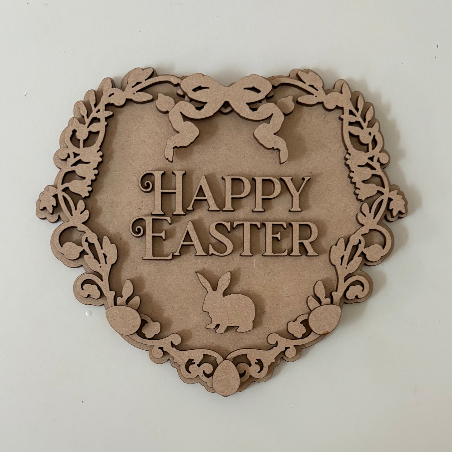20cm Happy Easter Heart Sign