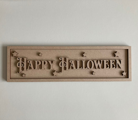 30cm Happy Halloween Rectangle Sign