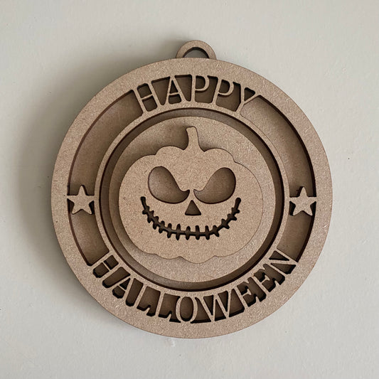 10cm Happy Halloween Pumpkin Bauble
