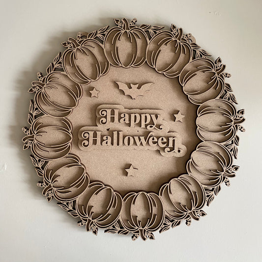 30cm Happy Halloween Pumpkin Wreath