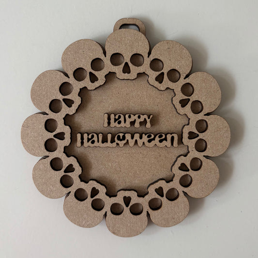 10cm Happy Halloween Border Bauble