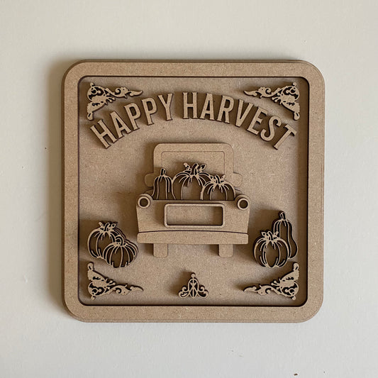19cm Happy Harvest Truck Sign
