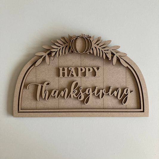 25cm Happy Thanksgiving Semi Circle Sign