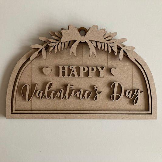 25cm Happy Valentine's Day Semi Circle Sign
