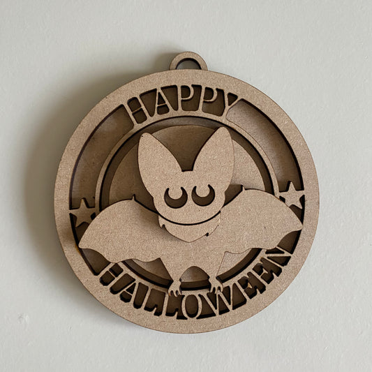 10cm Happy Halloween Bat Bauble