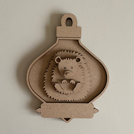 14.5cm Hedgehog Fancy Bauble