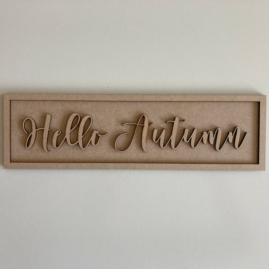 30cm Hello Autumn Rectangle Sign