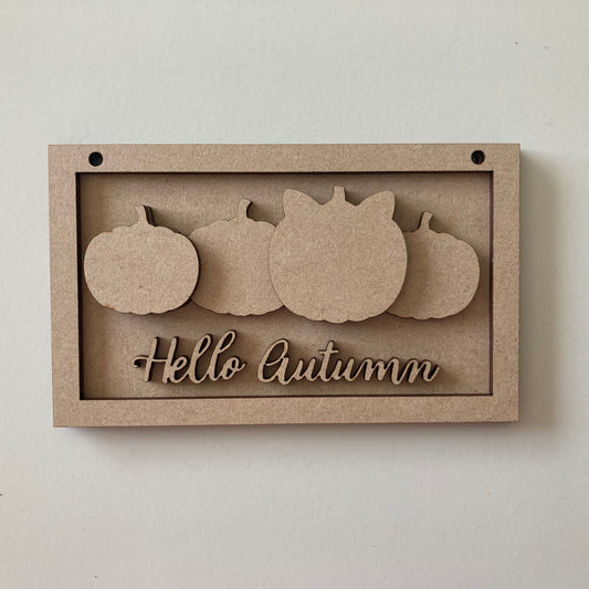 13cm Hello Autumn Pumpkins Mini Frame