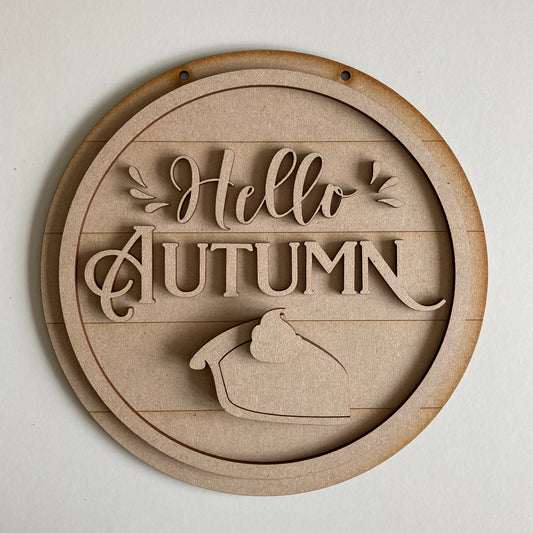 20cm Hello Autumn Sign